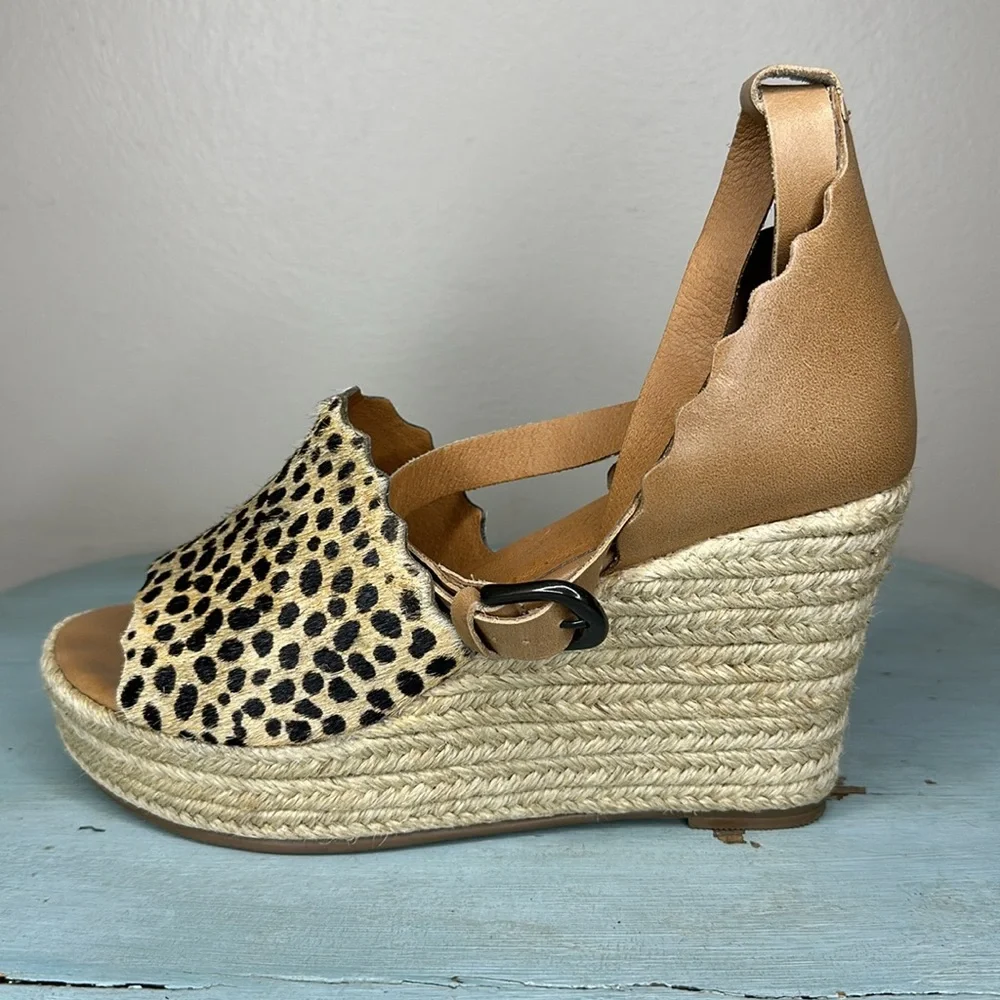 Matisse Roma Women’s Cheetah Print Espadrille Sandals Size 8